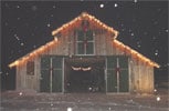 We love the holidays! Here is our training barn decorated for Christmas.
