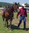 Daniel Lepley and his horse Dakoda compete in team penning and other western events